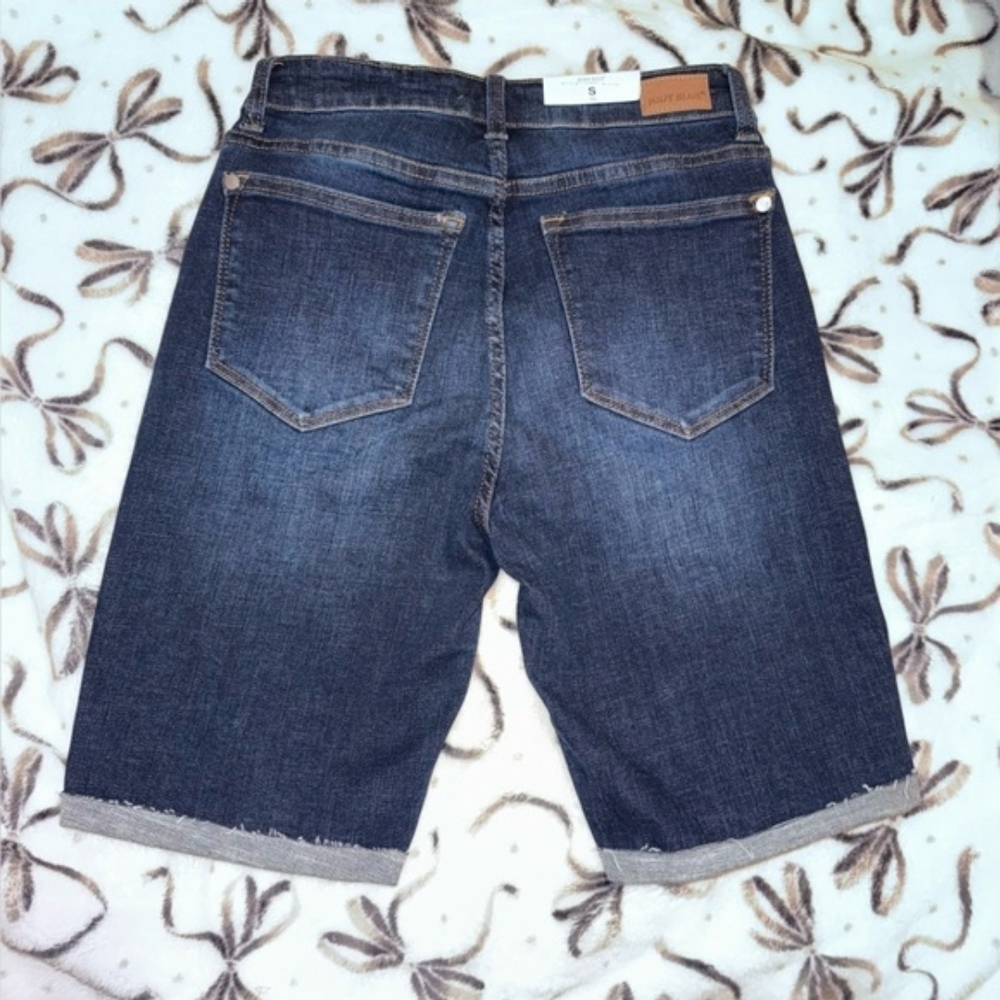 Judy Blue Los Angeles Blue Denim High Rise Distressed Bermuda Shorts Women’s M - Picture 6 of 6